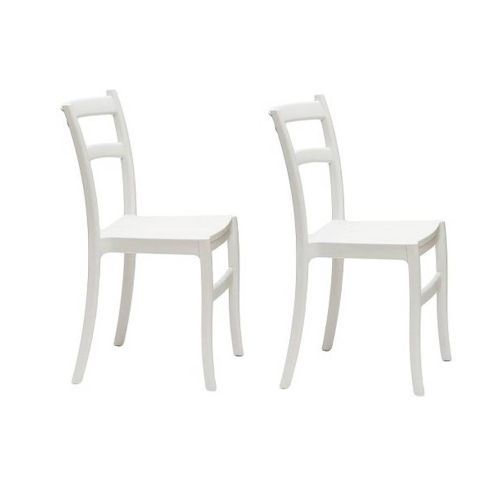 Lot de 2 chaises VENEZIA design polypropylène blanc