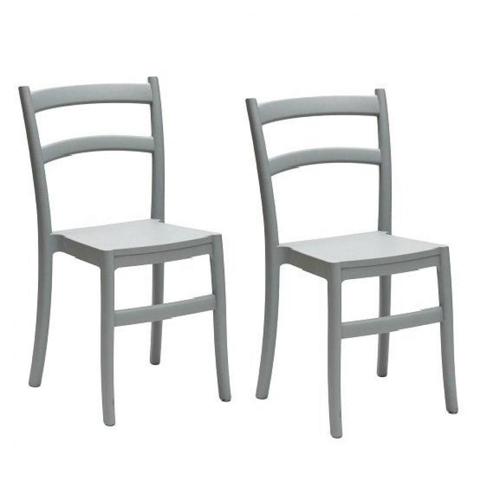 Lot de 2 chaises VENEZIA design polypropylène gris