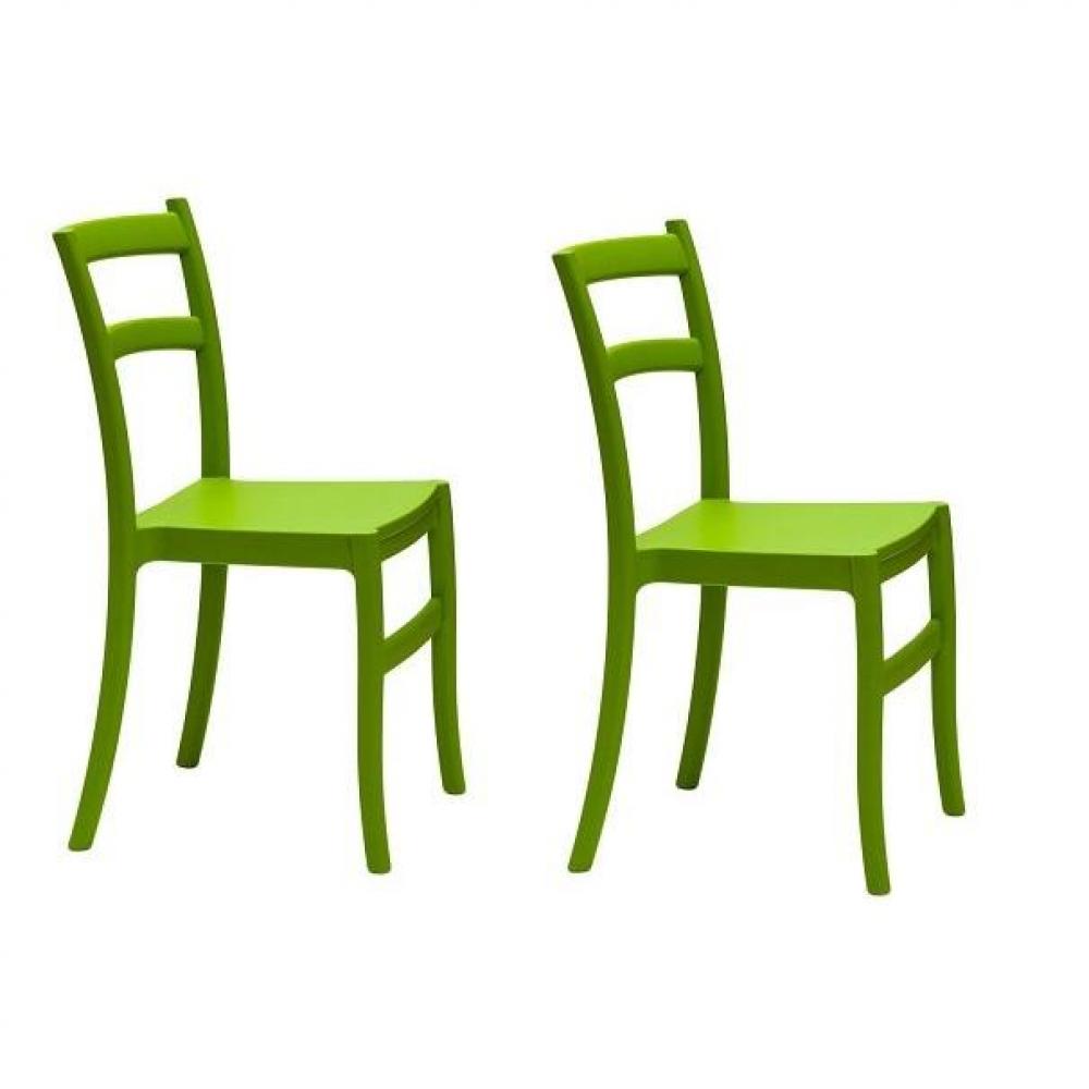 Lot de 2 chaises VENEZIA design polypropylène vert