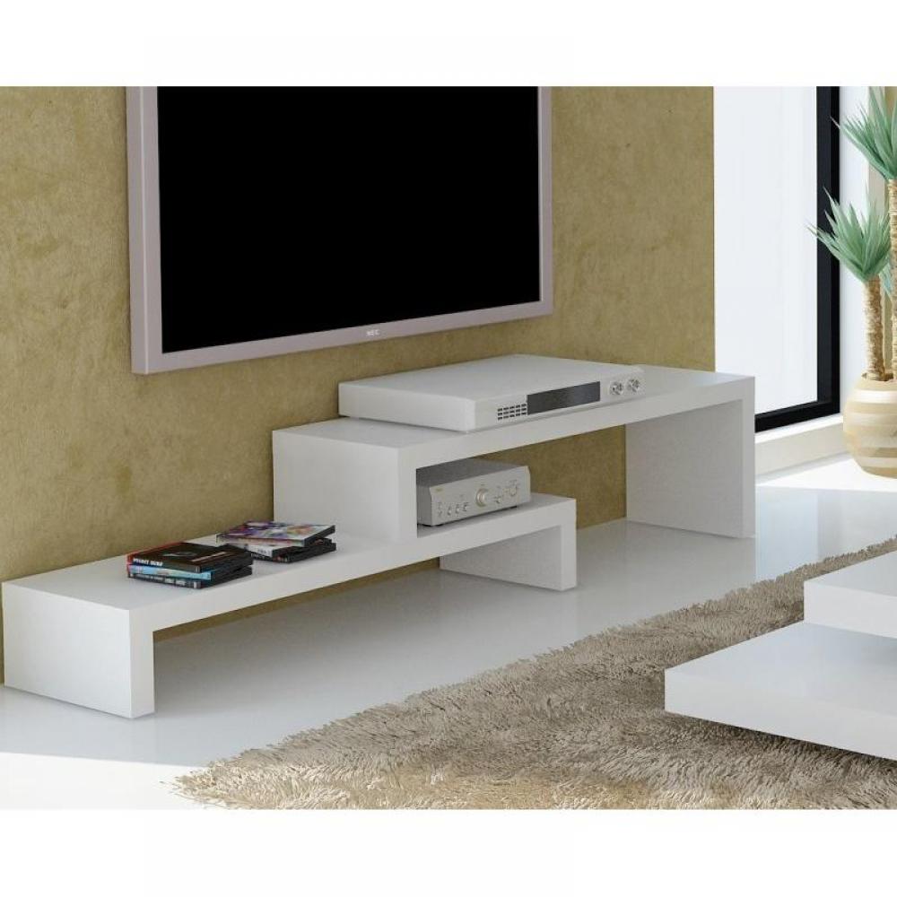 CLIFF 120 meuble TV laque blanc mat design