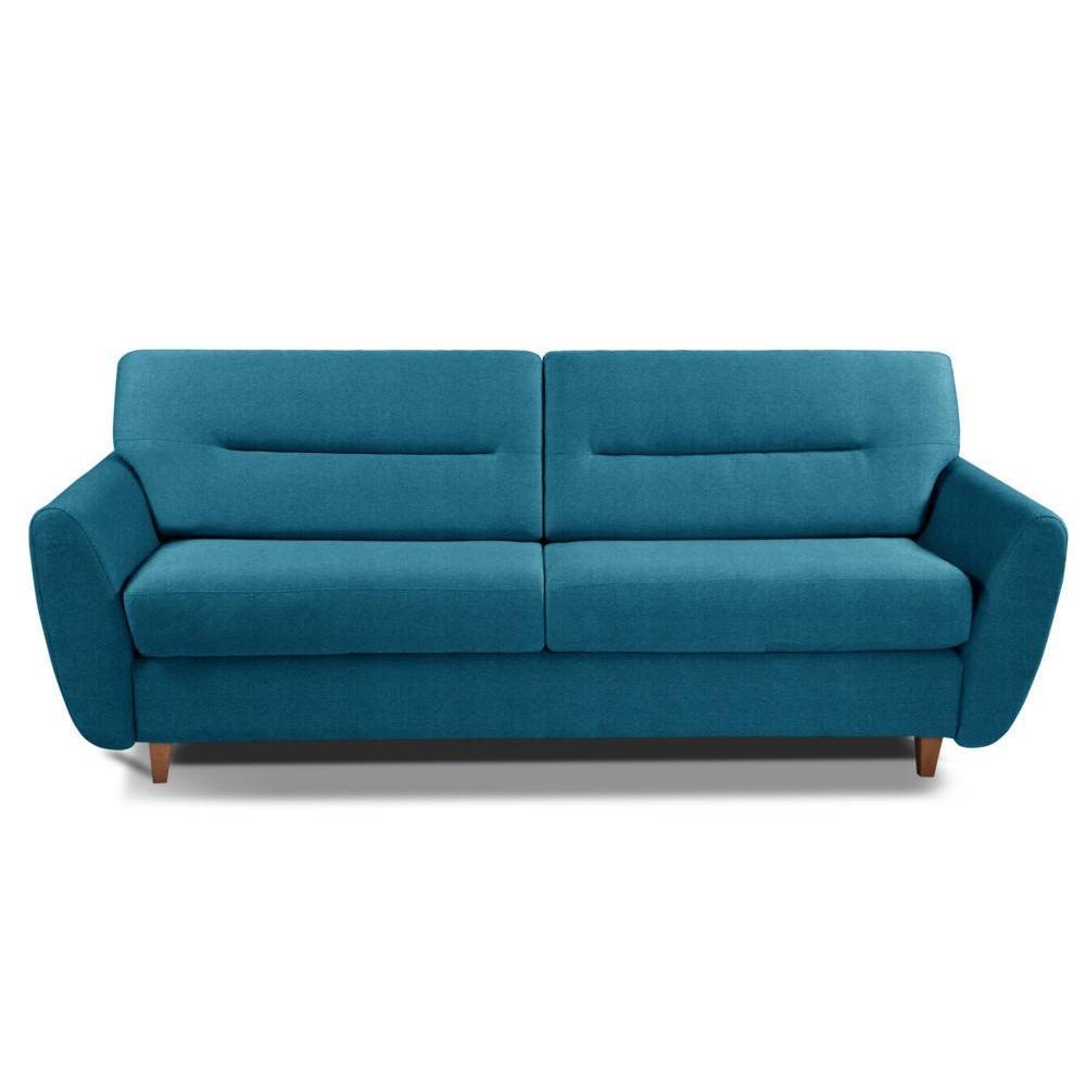 Canapé droit 4 places Bleu Tissu Design Confort Promotion