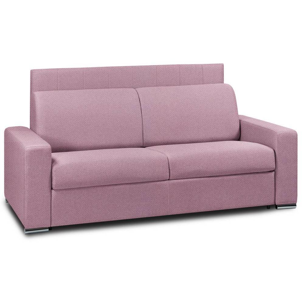 Canapé droit 3 places Rose Tissu Design Confort