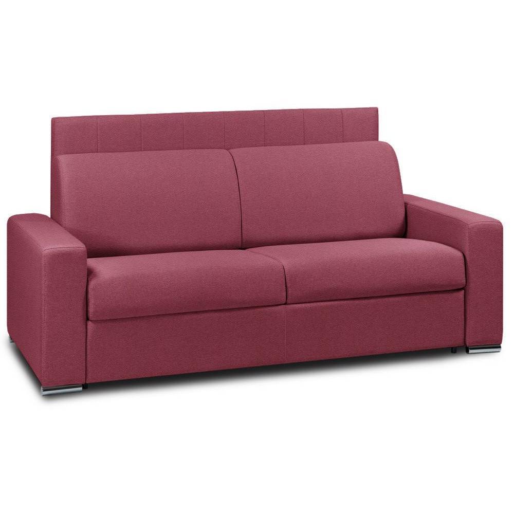 Canapé droit 4 places Rouge Tissu Design Confort Promotion