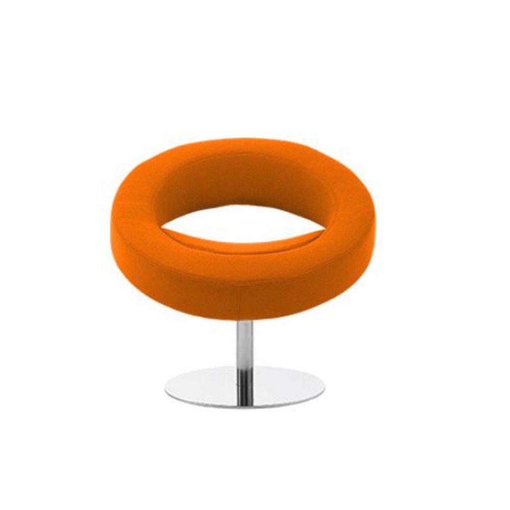 Fauteuil design pivotant HELLO en vinyl orange SOFTLINE