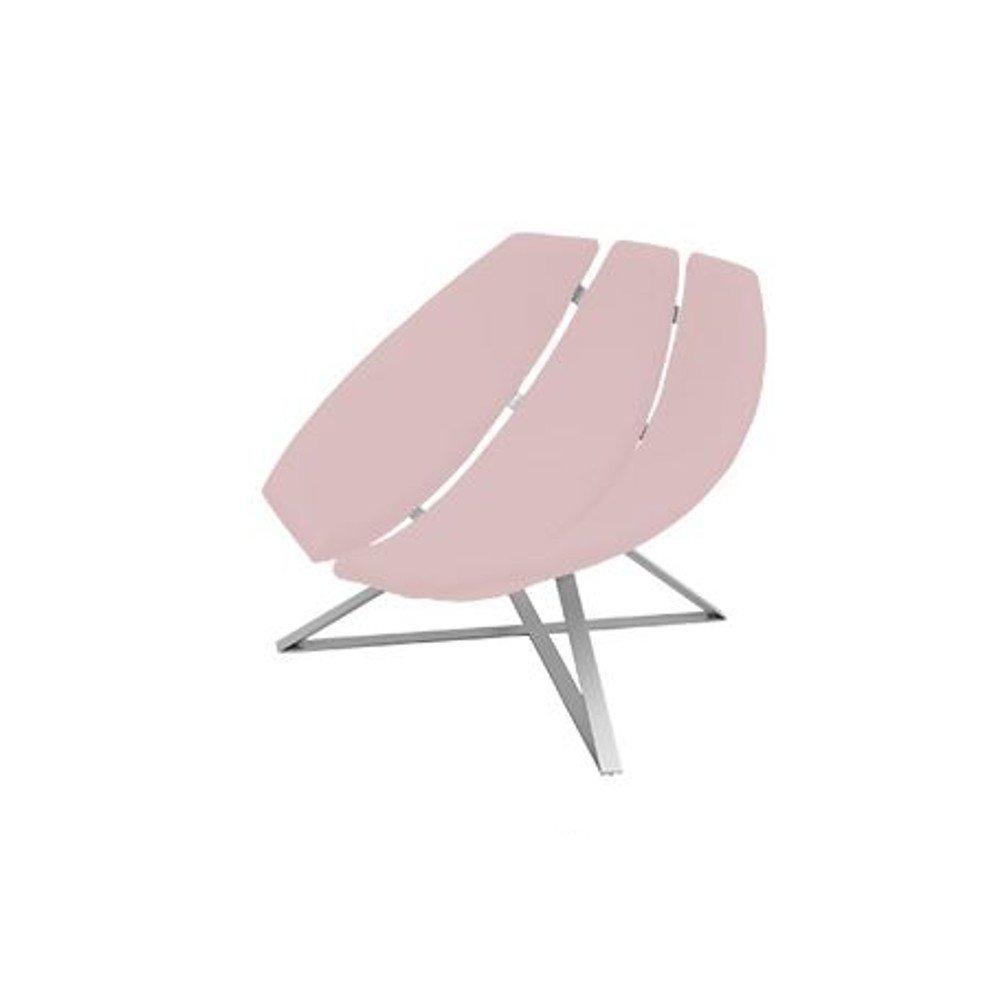 Fauteuil design RADAR rotatif en microfibre rose pastel avec piétement aluminium SOFTLINE