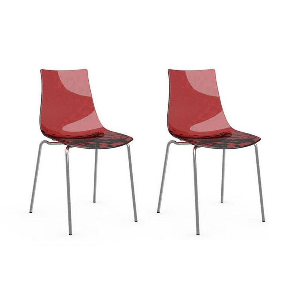 Lot de 2 chaises design ICE rouge