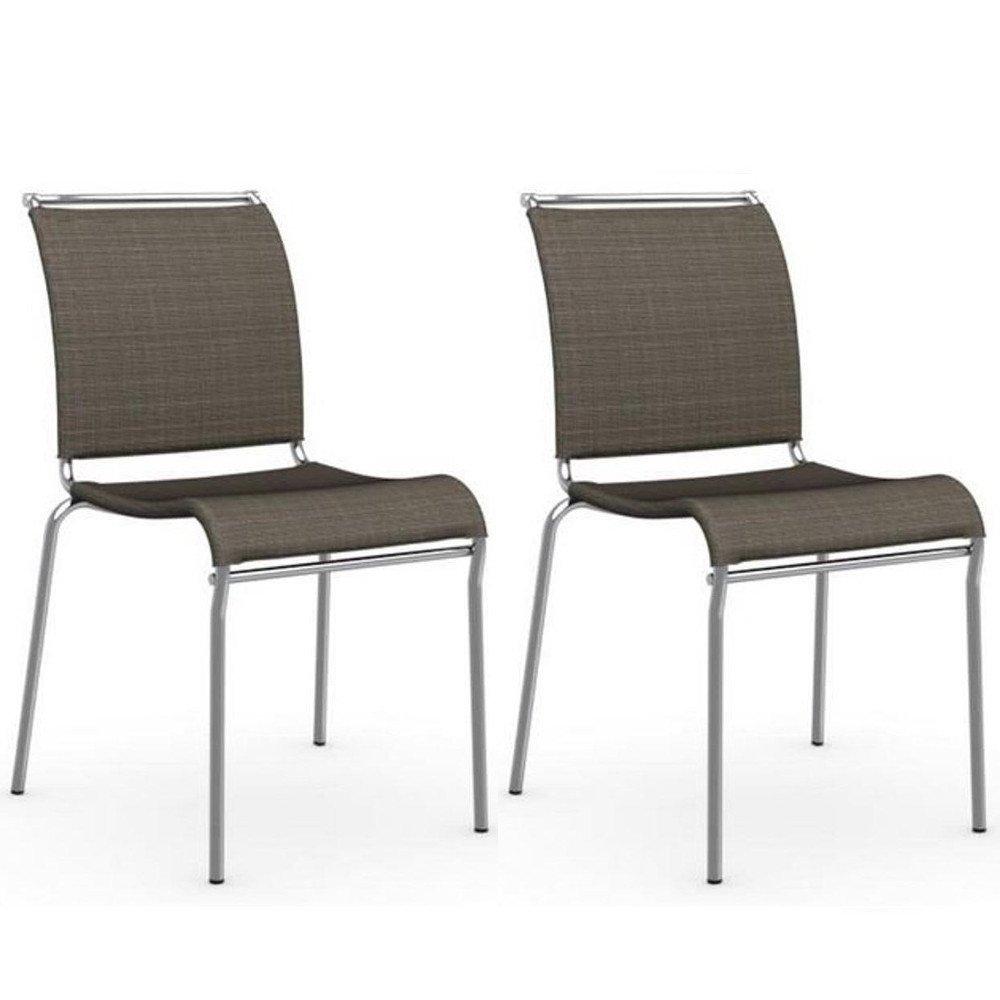 Lot de 2 chaises AIR structure acier chromé assise tissus