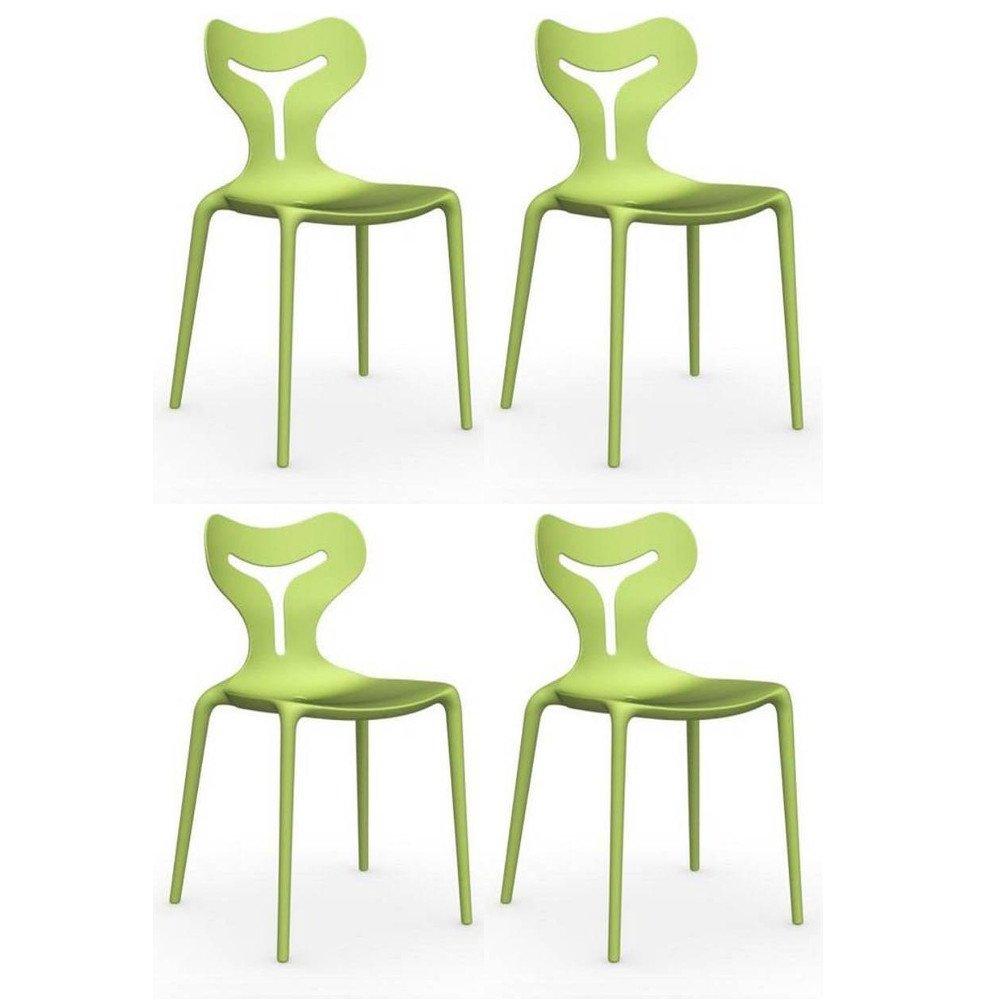 Lot de 4 chaises empilables AREA 51 verte claire