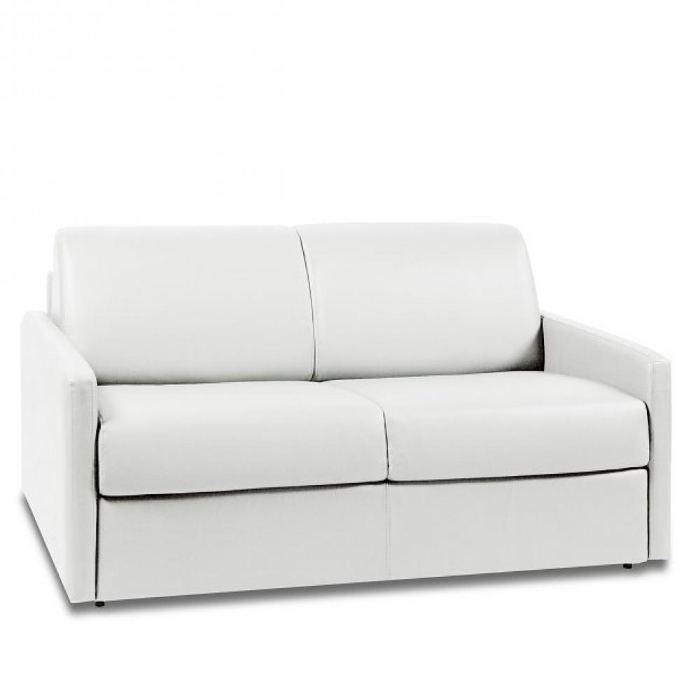 Canapé droit 2 places Blanc Tissu Design Confort Promotion