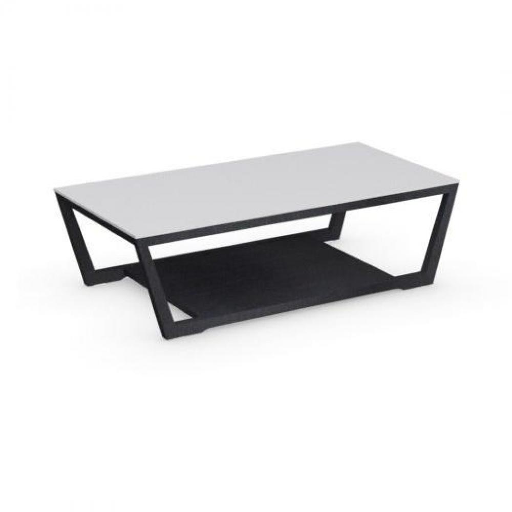Table basse ELEMENT graphite avec plateau en verre blanc