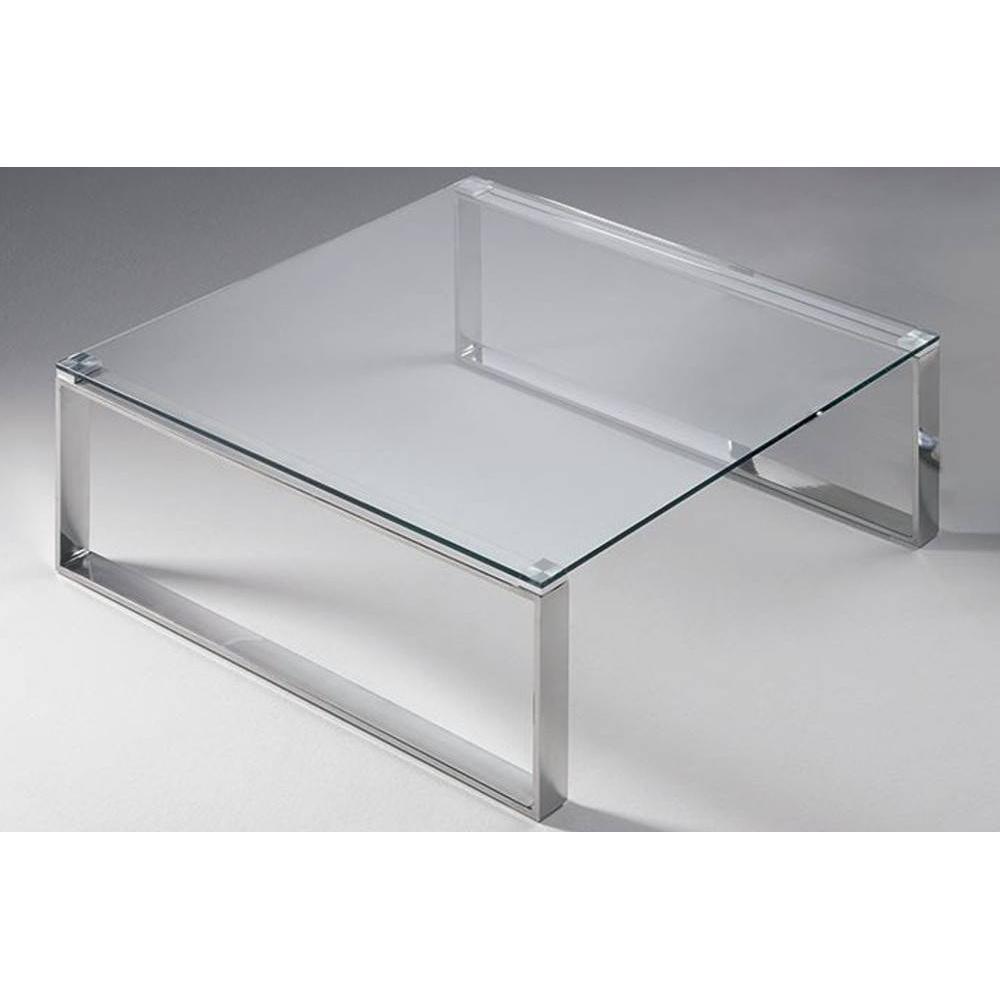 Table basse carrée ZOE en verre transparent