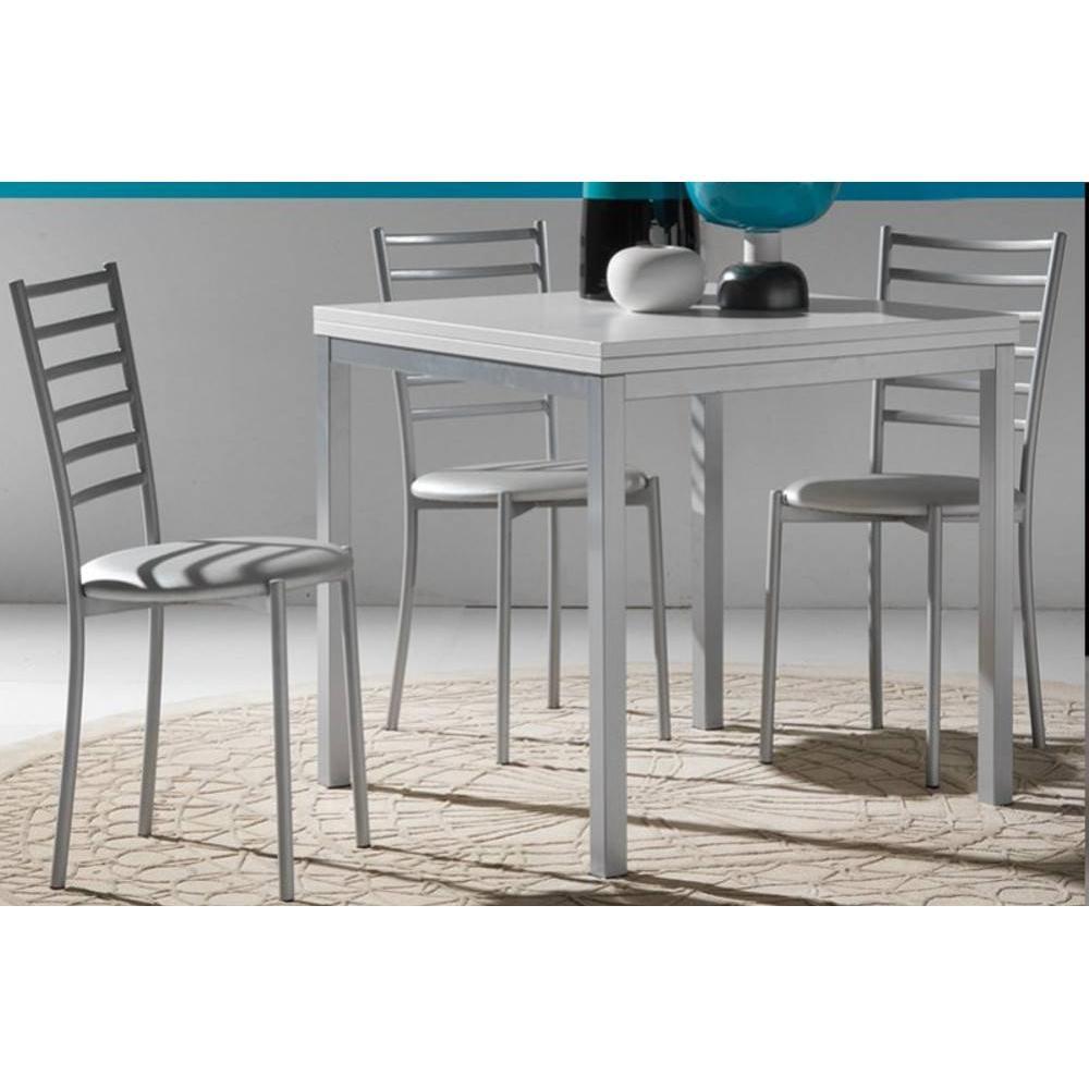 Table repas extensible WEB design 80*160/80 cm blanche