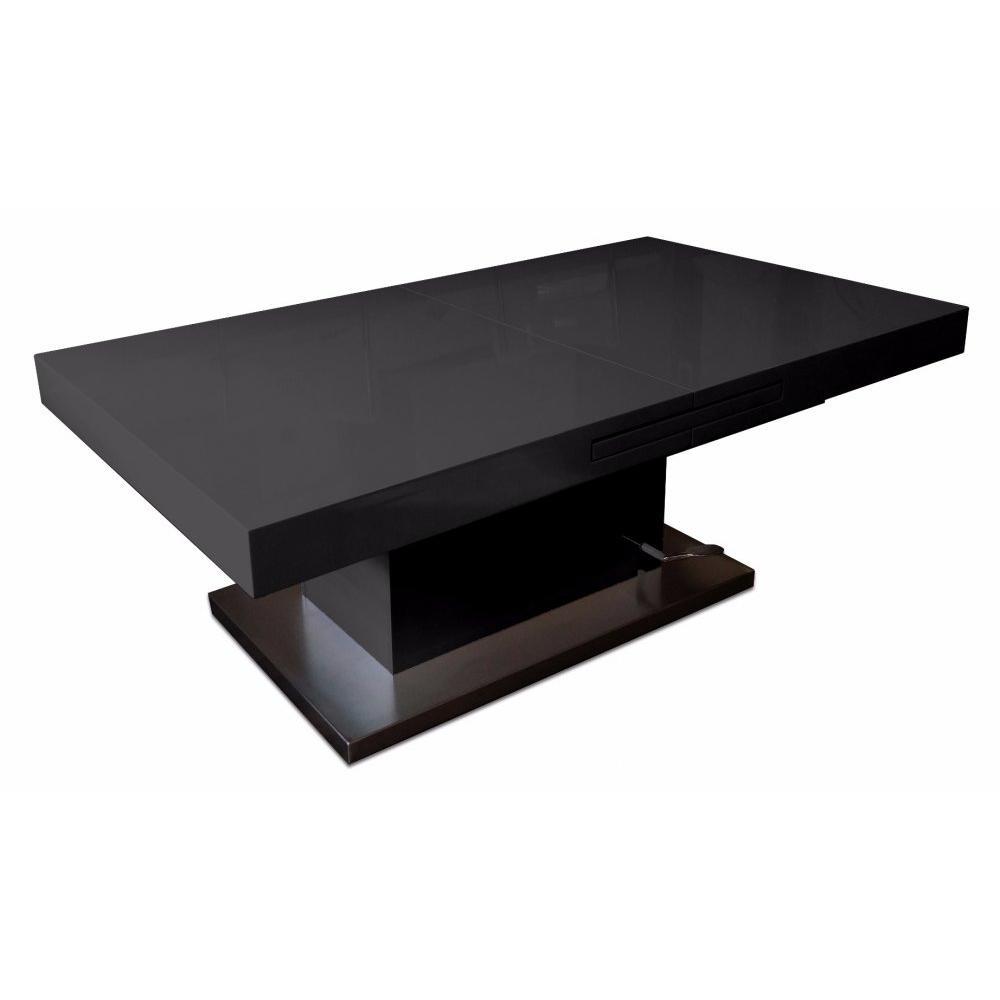 Table basse relevable extensible SETUP noir brillant