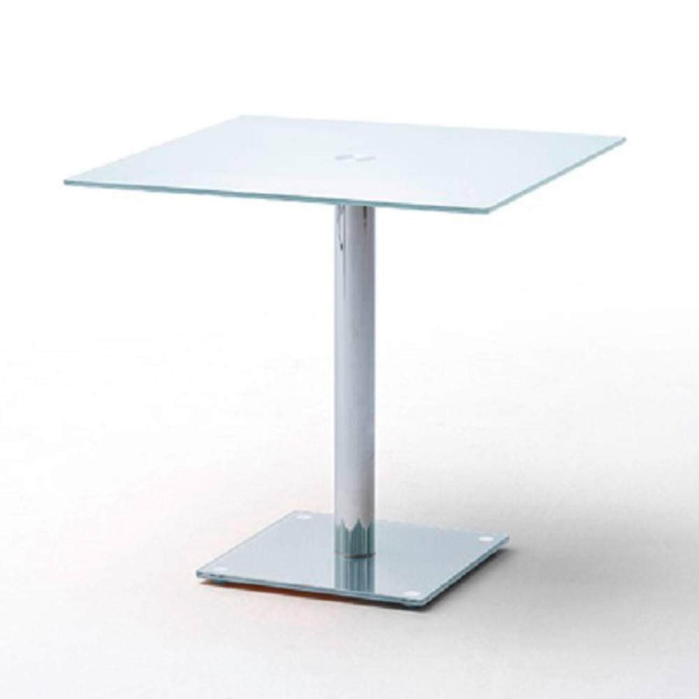 Table repas carrée design FANI en verre blanc 80 x 80 cm