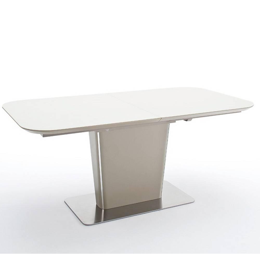 Table repas extensible design UMA taupe laqué mat 180 x 95 cm