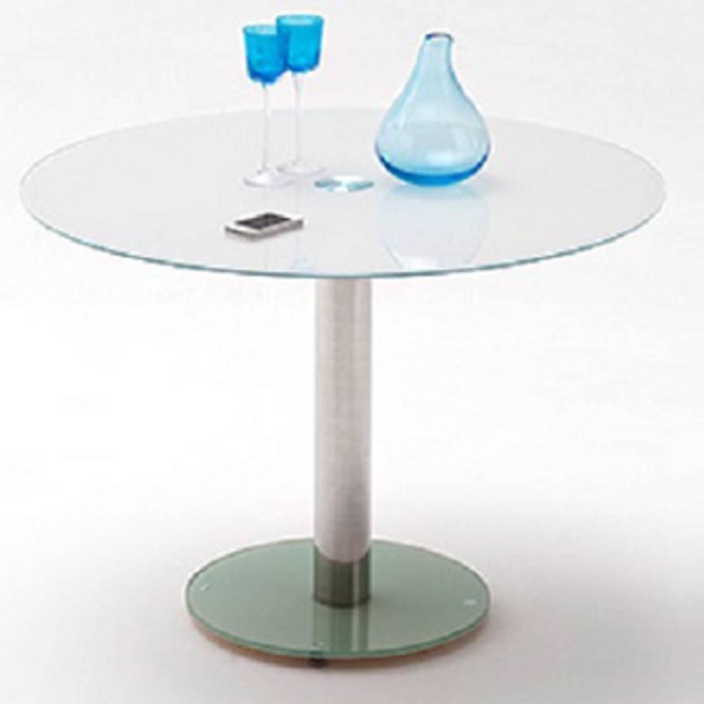 Table repas ronde design FATEN en verre blanc