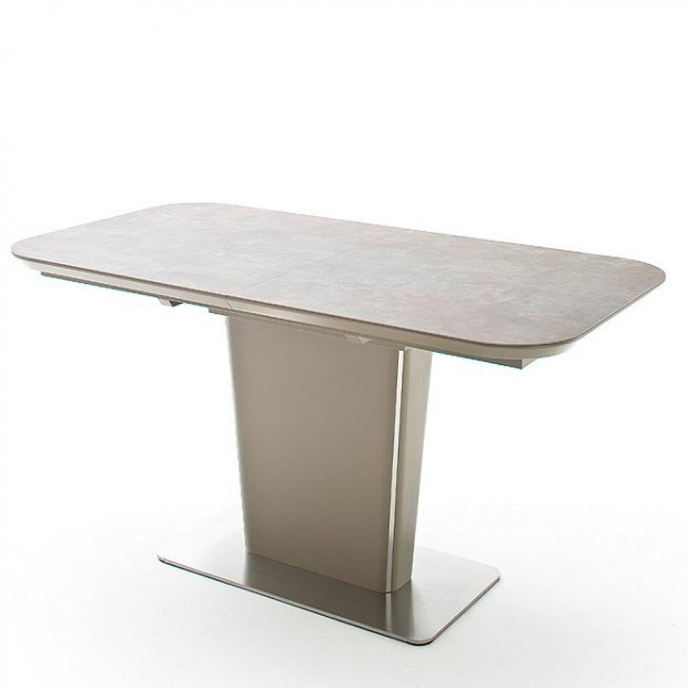 Table repas extensible design KEITA plateau céramique taupe 140 x 85 cm