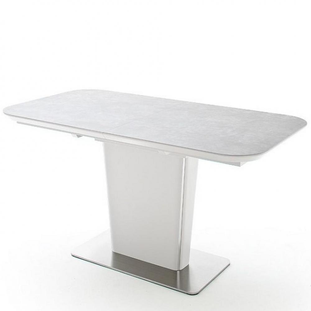 Table repas extensible design KEITA plateau céramique gris clair 180 x 95 cm