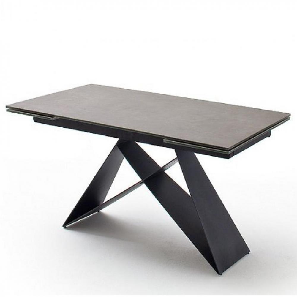 Table repas extensible design KONAN plateau céramique gris 160 x 90 cm