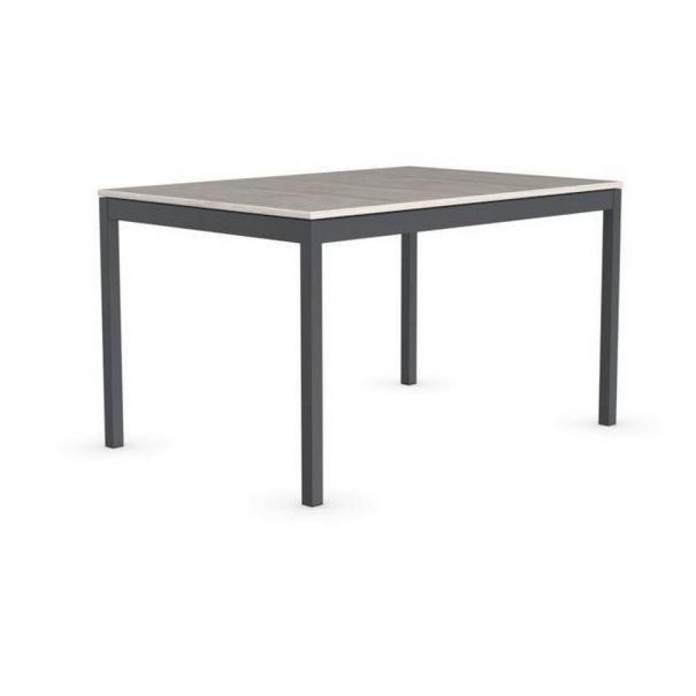 Table extensible SNAP deco perle piétement gris opaque 130x90 cm