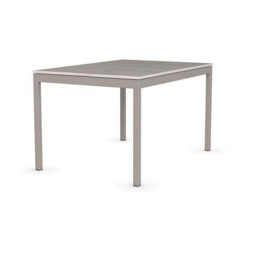 Table extensible SNAP deco perle piétement laqué grège 130x90 cm