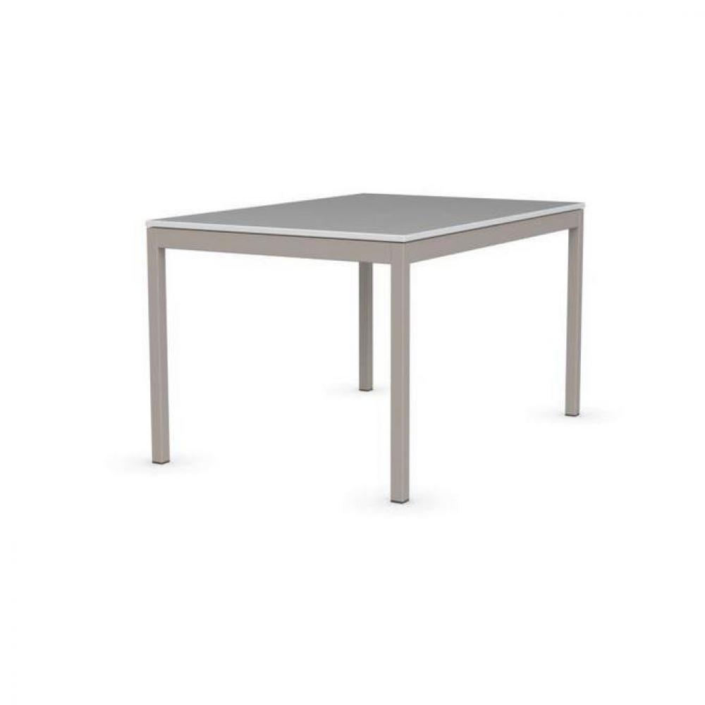Table extensible SNAP multistripe soie piétement laqué grège 130x90 cm