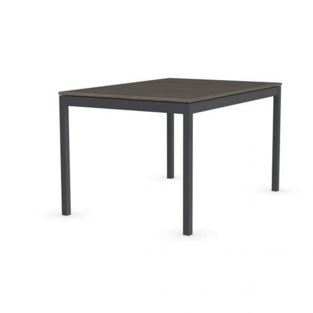 Table extensible SNAP deco nougat piétement gris opaque 130x90 cm