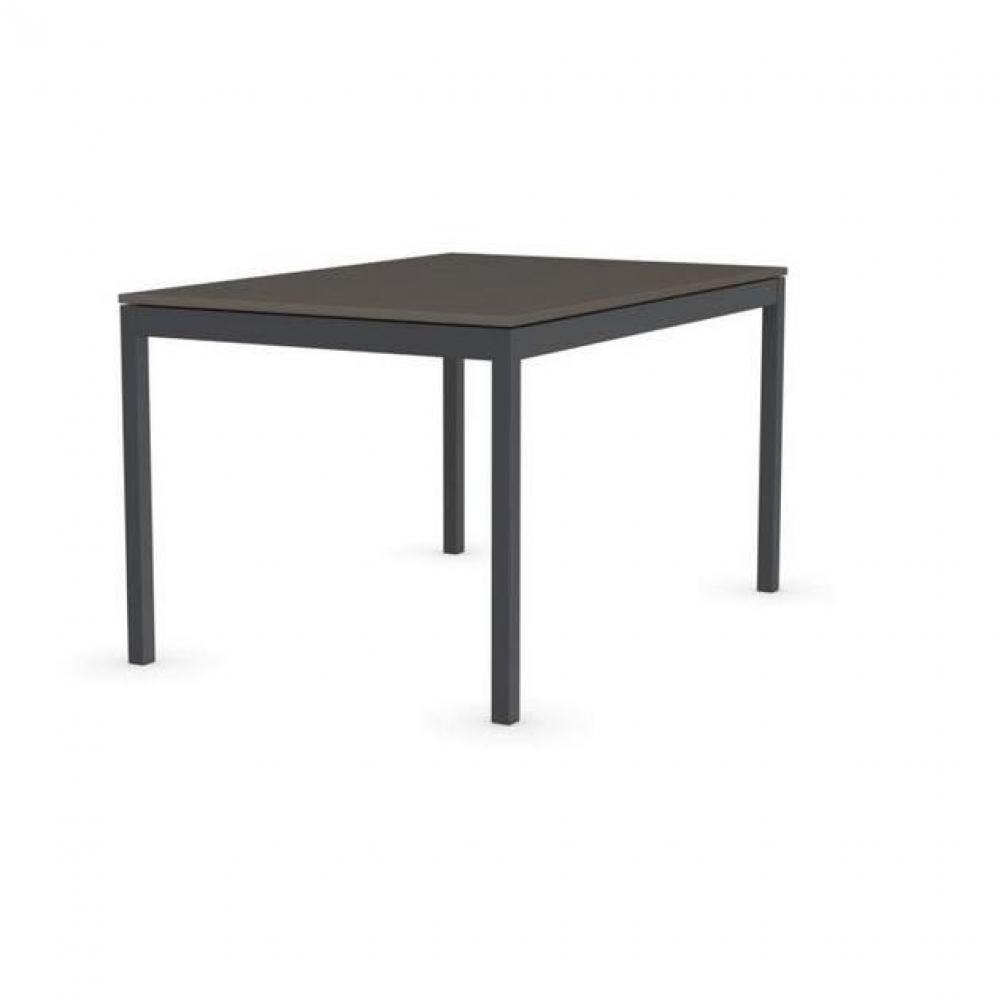 Table extensible SNAP multistripe terre piétement gris opaque 130x90 cm