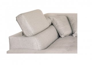 Canapé d'angle convertible méridienne gauche RINO beige pieds métal