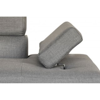 Canapé d'angle convertible méridienne gauche RINO gris clair pieds métal