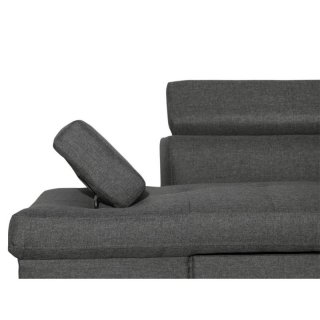 Canapé angle convertible méridienne gauche RINO gris foncé pieds métal