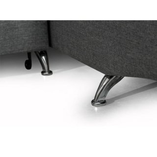 Canapé angle convertible méridienne gauche RINO gris foncé pieds métal