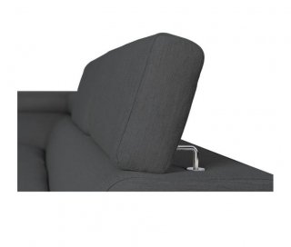 Canapé méridienne coffre gauche RINO convertible gris graphite pieds laqués noir