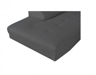 Canapé méridienne coffre gauche RINO convertible gris graphite pieds laqués noir