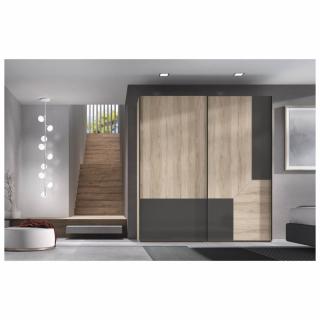 Armoire 2 portes coulissantes suspendues Icon 238,1 x 220 cm caisse Habana façade Habana Pizzara
