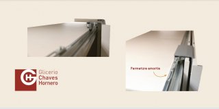 Armoire 3 portes coulissantes suspendues Icon 206,2 x 240 couleur Tundra Cristal Blanco Profil Inox