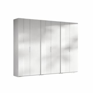 Armoire 6 portes 248,4 x 60 x 240 cm structure vide portes laquées blanches