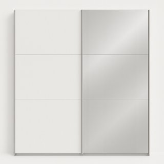 Armoire coulissante LISBETH 1 porte blanc 1 miroir 250 x 236 cm hauteur