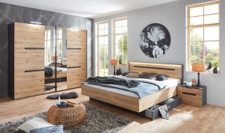 Armoire de rangement coulissante DELSON 2 portes chêne artisan 1 porte miroir