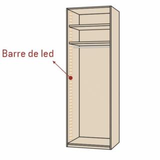 Armoire angle dressing porte coulissante rangement couleur Polar Pizzara Laquée hauteur 220 cm