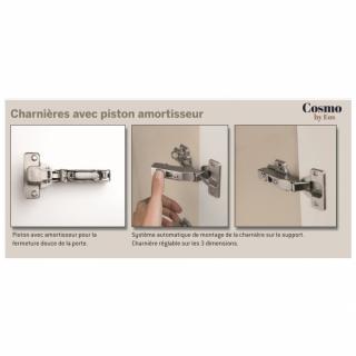 Armoire angle dressing porte coulissante rangement couleur Polar Pizzara Laquée hauteur 220 cm