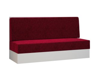 Armoire lit escamotable DYNAMO SOFA accoudoirs façade blanc brillant canapé rouge 160*200 cm