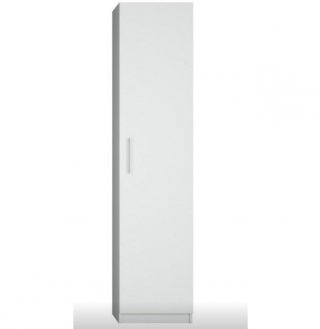 Composition armoire lit SMART-V2 façade blanc brillant 140*200 cm colonnes blanc mat