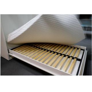 Armoire lit horizontale escamotable STRADA-V2 blanc mat couchage 160*200 cm.