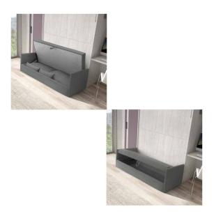 Armoire lit verticale BONITA couchage 140*190cm canapé intégré profondeur 37 cm