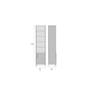 Composition armoire lit horizontale STRADA-V2 mélaminé chêne Couchage 90*200 avec surmeuble et 2 colonnes rangements 