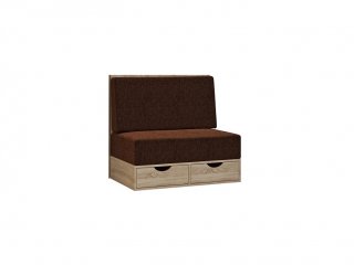 Lit escamotable style industriel KEY  SOFA chêne 90*200 cm Canapé Tiroirs Marron
