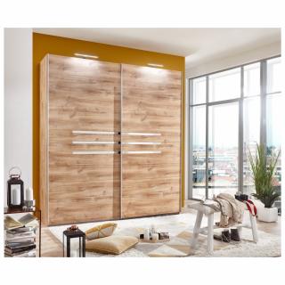 Armoire 2 portes coulissantes 225 cm CARAMELLA chêne poutre