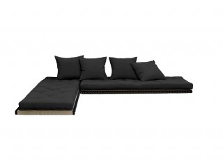 Banquette futon tatami CHICO gris foncé couchage 2 x 70x200 cm.