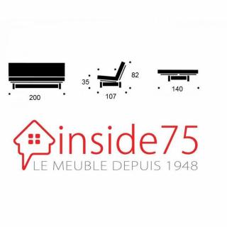 Banquette lit wengé futon jaune FRESH 3 places convertible couchage 140*200cm